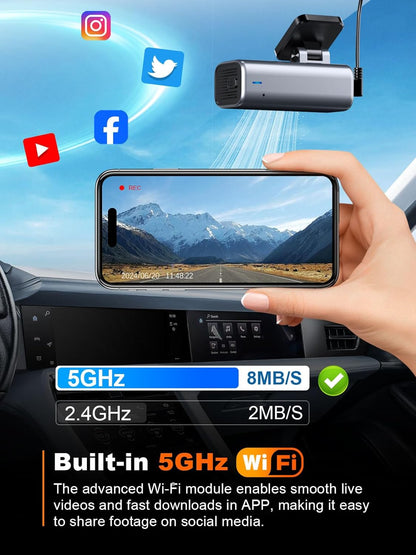 4K Front Dash Cam with Built-in 5G WiFi and 64GB Card - photo 4