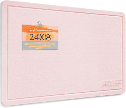 Bulletin Board, 24 x 18 Inches Cork Board Alternative Decorative Felt Pin Board with Safe Removable Adhesives & 23 Push