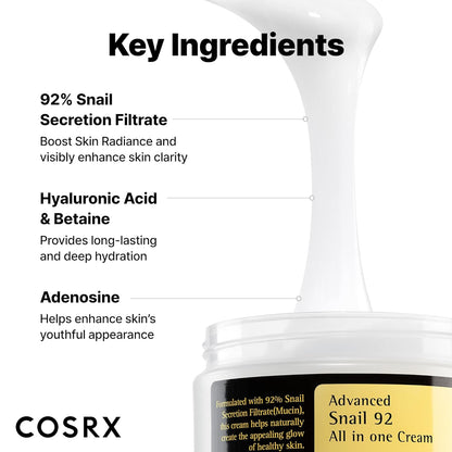 Snail Mucin 92% Face Moisturizer, 3.52 Oz, Lightweight Moisturing Cream - photo 4