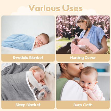 Hooded Towel for Newborn, 2 Pack Soft Coral Fleece Baby Towels