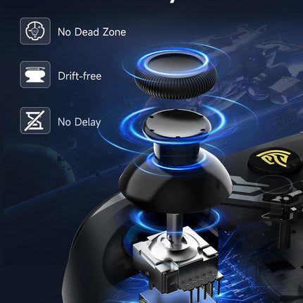 PC Controller - Enhanced Wireless Bluetooth Controller with Hall Joysticks/Hall Triggers/RGB Lighting - No Stick Drift, No Dead Zone - Work for Windows PC, Android, Steam and Switch
