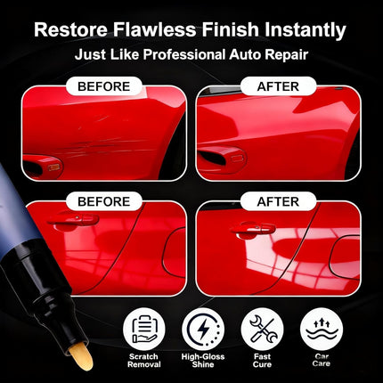 Car Scratch Remover Pen – All Cars Magic Pen, Weatherproof Touch-Up Paint Pen for Minor Clear-Coat Scratches, Quick Fix, Fits All Vehicle Colors, Travel-Friendly (2Pcs)