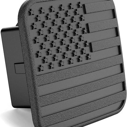 eVerHitch USA 2 Inch Tow Hitch Cover Plug – Heavy Duty Black Flag Hitch Receiver Cap, No Pin Required, Fits Standard 2" Trailer Hitch Receivers