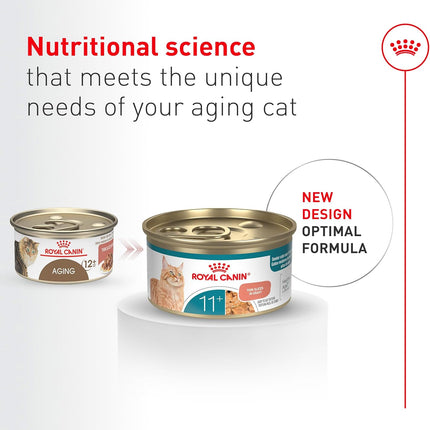 Royal Canin Feline Health Nutrition Aging 11+ Wet Cat Food for Seniors, Thin Slices in Gravy for Cats Over 11 Years, Supports Optimal Health & Vitality, 3 oz can, case of 12