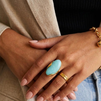 Colorful Chunky Statement Rings for Women Large Acrylic Resin Jewelry - photo 3