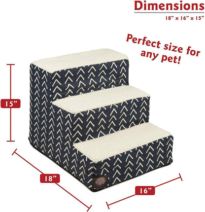 3-Step Portable Pet Stairs with Washable Navy Cover - photo 4