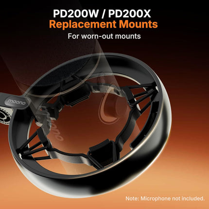 MAONO Shock Mount for PD200W/PD200X Microphone – Reduces Vibration Noise, Removable, Fits 56mm/2.2in Mics, for Podcasting, Gaming, Streaming & Recording