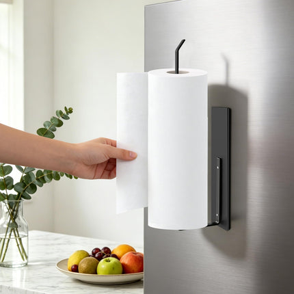 Portarrollos de papel magnético para refrigerador, soporte de pared para rollos de papel higiénico, organizador magnético para baño, despensa, RV y cocina