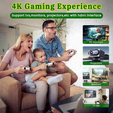 Upgraded Video Game Stick 2026 Retro Gaming Console Built-in 23 Emulators, 20000+ Game System with 4K HDMI Output, Plug & Play Gamestick with 2 Wireless Controllers