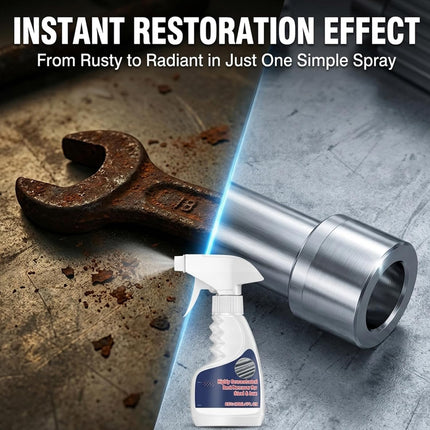 Rust Remover Spray for Metal, Powerful Rust Remover Heavy Duty Metal Cleaner, Multipurpose Rust Stain Remover for Metal, Stainless Steel, Automotive Parts, Fast Acting