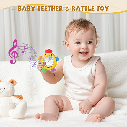 Baby Teething Toy for Babies Over 3 Months, BPA-Free Silicone Teether, Teething Relief & Fun Play with Rattle, Perfect Baby Gift & Infant Toy