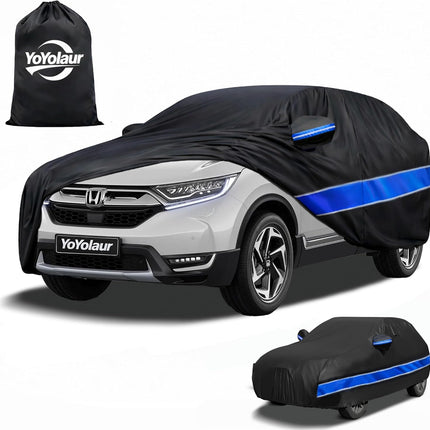Car Cover Compatible with Honda CR-V,10-Layer Car Cover Waterproof All Weather,Full Exterior Cover with Cotton Lining,Sun Rain UV Dust Snow Protection with Door Zipper,Fit for 1995-2025