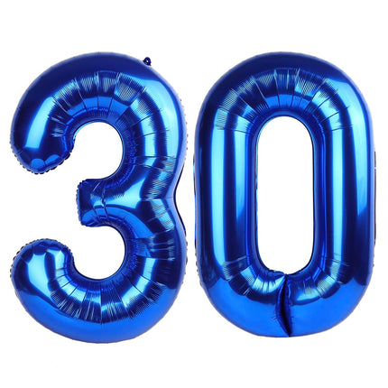 Number Balloons 5 Balloon Blue Birthday Decorations for Men Party, 40 Inch