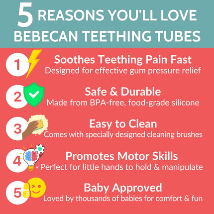 Teething Sticks for Babies 36+ Months – Soft Silicone Teething Aids, Infant Oral Soothing Relief Back Molars, Multicolor 6-Pack