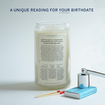 Birthdate Candles, April 18 - Aries Zodiac Scented Candles Birthday Gift - Mint, Geranium & Cedarwood Scent - All-Natural Soy & Coconut Wax, 60-80 Hour Burn Time - Made in USA