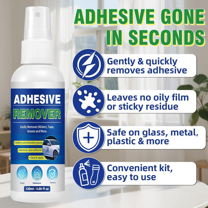 Adhesive Remover, 4.06 Oz Sticker Remover for Cars, Windows, Floor, Glue Remover with Plastic Razor Blade Scraper – Rapidly Removes Labels, Stickers, Glue, Tape, Gum, Wax