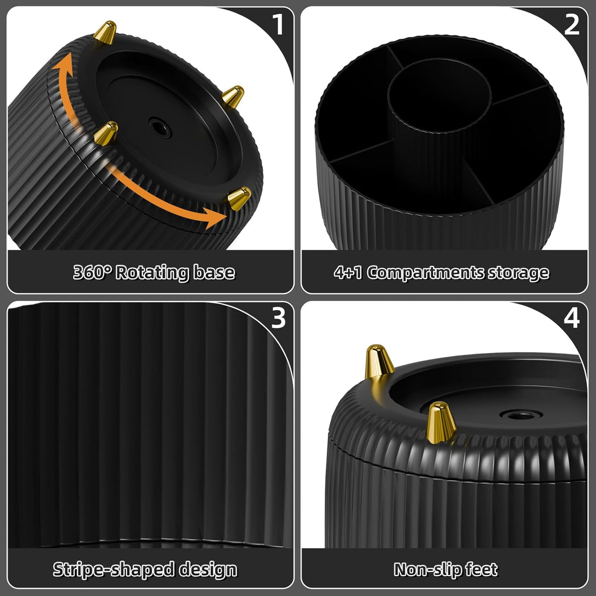 Desk Organizer, 360-Degree Rotating Pen Holder - photo 4