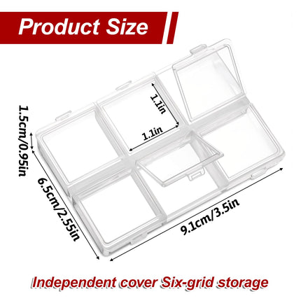 Guitar Pick Holder, Guitar Pick Case, 6-Grid Storage Organizer, Storage Box, 60 Capacity, Box Only
