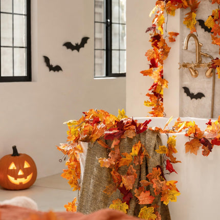 6 Pack Fall Leaf Garland, Total 35Ft Artificial Maple Leaf Autumn Garland Fall Leaves Hanging Vines Fall Maple Leaves Thanksgiving Decor for Home Wedding Fireplace Party