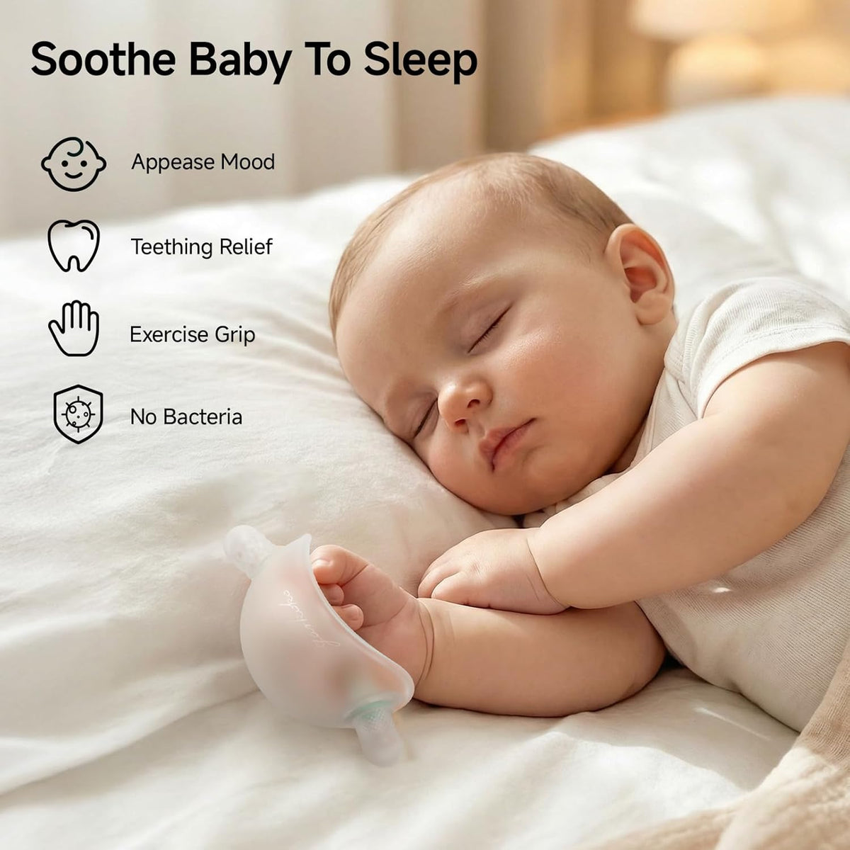 No-Drop Silicone Baby Teether Toy, BPA-Free Teething Relief for Babies 3-18 Months - photo 5
