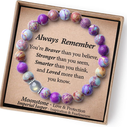 THEMEROL Handmade Gifts for Kids/Teen Girls/Adults-Love/Encouragement-Natural Crystal Bracelets