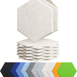 12 Pack Acoustic Panels Self Adhesive Sound Proof Foam, High Density Sound Acoustic Foam Panel, 12X10.23X0.4 Inch Hexagon Wall Panels in Home,Office,Reccording Room,Studio(Beige)