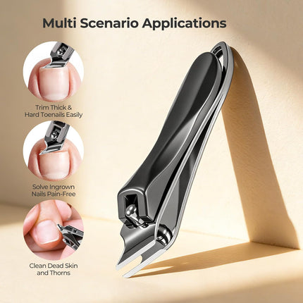 5-in-1 Electric Nail Clippers for Seniors, Electric Nail Trimmer for Adults & Babies | Magnifier, Dual-Blade, 3-Speed Gears, LED Light, Storage Box, 90-Min Runtime, Slanted Nail Clipper Included