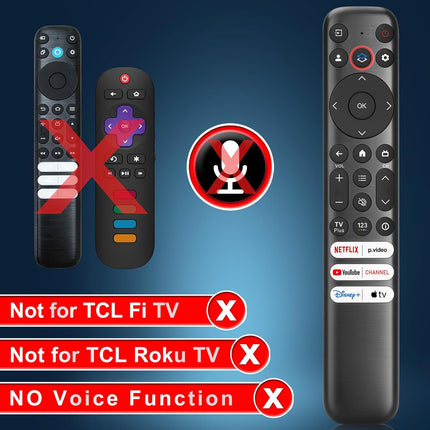 Only for TCL-Google-TV-Remote-Control Replacement,RC813 Compatible with TCL QM8/QM7/Q7/Q6/Q5/S5/S4/S3 4K UHD HDR LED QLED QD-Mini LED Full-HD Smart TVs(Pack of 2)