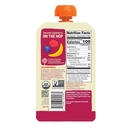 Peter Rabbit Organics Baby Raspberry Banana Blueberry, 4 oz