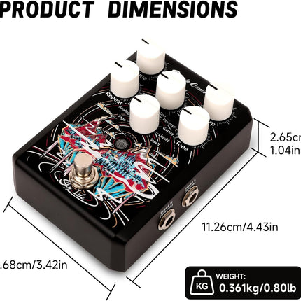 Sky Isle Delay Guitar Pedal – 9 Stereo Delay Types, Tap Tempo, True/Buffered Bypass, Creative Modes