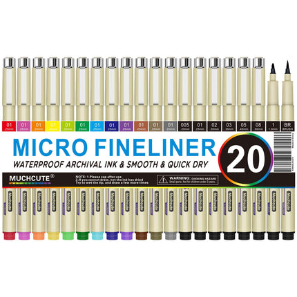 Muchcute Micro Fineliner Drawing Art Pens,12 Black Art Supplies Adult Craft
