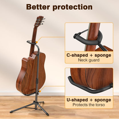 Guitar Stand, Height Adjustable Foldable Guitar Stand with Secure - photo 4
