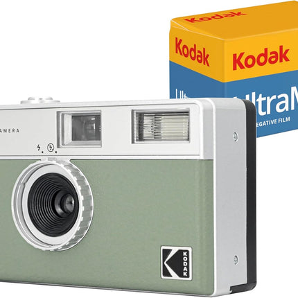 Kodak EKTAR H35 Half Frame Film Camera (Sage, Bundle with 24exp Film)
