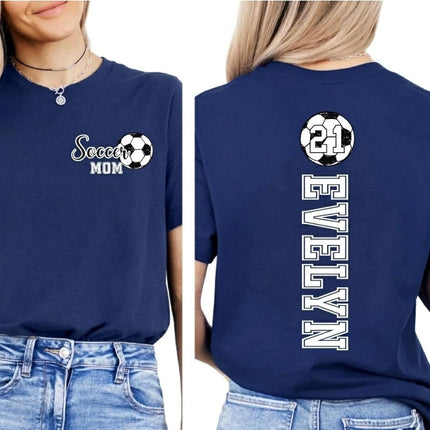 Baseball Soccer Football Mom Dad Shirt with Custom Name & Number, Grandma Grandpa Outfits for Game Day, Fathers & Mothers Day