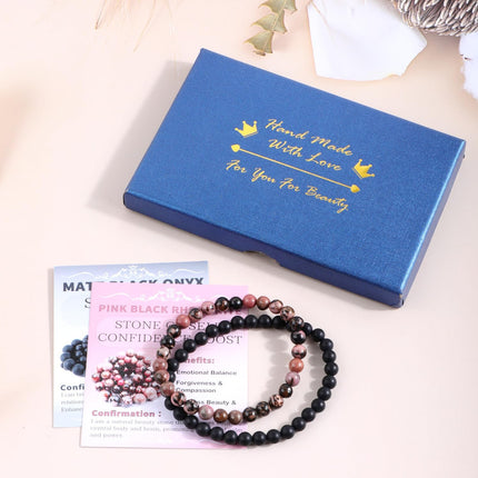 NCB 2.3-Piece 4mm Natural Crystal Gemstone Stretch Bracelets – Handmade Reiki Energy Healing Jewelry for Meditation,Yoga, Unisex