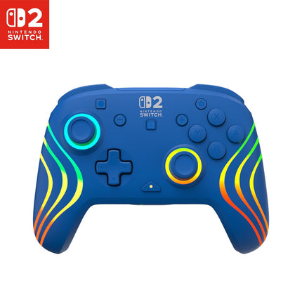 Turtle Beach Afterglow Wave Wireless RGB Gaming Controller - Officially Licensed for Nintendo Switch 2, Nintendo Switch/Switch Lite/OLED - TMR Thumbsticks, Customizable Lighting – Blue