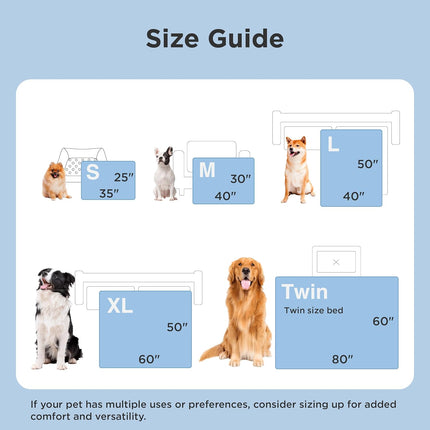 Bedsure Cooling Blanket for Large Dogs with Breathable Air-Core Fill Q-MAX>0.4 - Dog Cooling Mat Soft, Lightweight Pet Cat Throw Cold Blanket Washable for Summer, Arctic Blue, 40x50