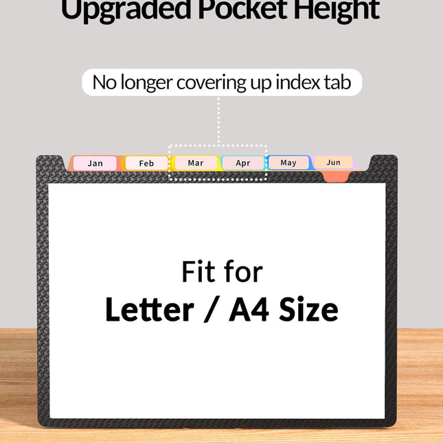 Upgraded Accordion File Organizer, Expanding File Folder with Deeper