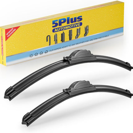 5 PLUS 24" and 18" Windshield Wiper Blades(Pack Of 2), All-Season Performance Automotive Replacement Windshield Wiper Blades for My Car