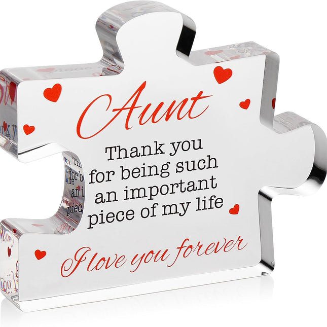 Aunt Gifts - Engraved Acrylic Block Puzzle Aunt Gift 3.35 x 2.76 inch