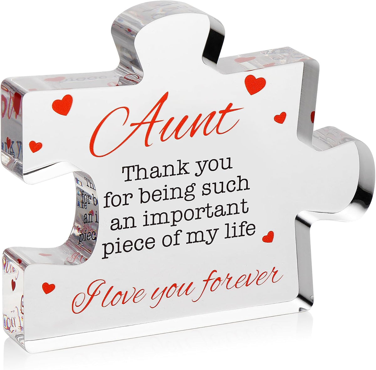Aunt Gifts - Engraved Acrylic Block Puzzle Aunt Gift 3.35 x 2.76 inch