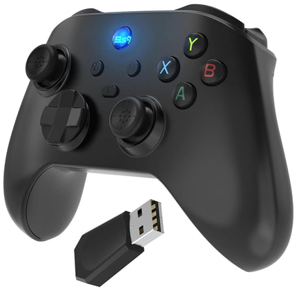 Fosmon 2.4G Wireless PC Controller with Hall Effect Triggers, 2 Programmable Buttons For Switch 2/1/Lite/OLED/Windows PC/Steam Deck/Android/iOS, Bluetooth Gaming Pro Controller, Black