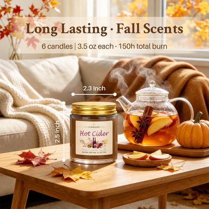 Fall Candles for Home Scented, 6Pack Fall Scented Candle Gift Set for Women