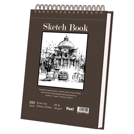 9" x 12" Sketch Book_Top Spiral Bound Sketchbook_100Sheets 68lb/100gsm
