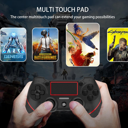 SZYUYU Wireless Controller for Ps4 Romote Compatible with Ps4/Slim/Pro/Windows PC, Controller for Ps4 with 3.5mm Audio Jack, Touch Pad,Six Axis Motion Control, Charging Cable(BLACK RED)