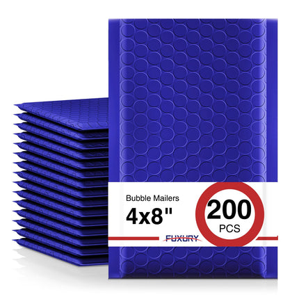 Black Bubble Mailers 4x8" 200 Pack Waterproof Padded Envelopes