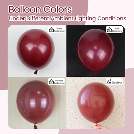 122pcs Burgundy Maroon Latex Balloons in 18 12 10 5 inches