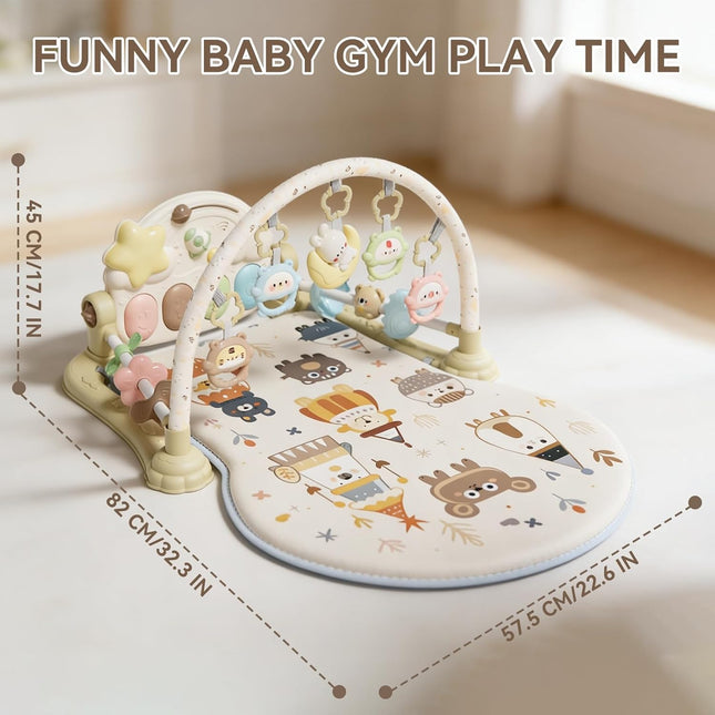 Baby Play Gym Mat - Funny Play Piano Activity Playmat with 5 Infant Learning Detachable Toys for Sensory - photo 2