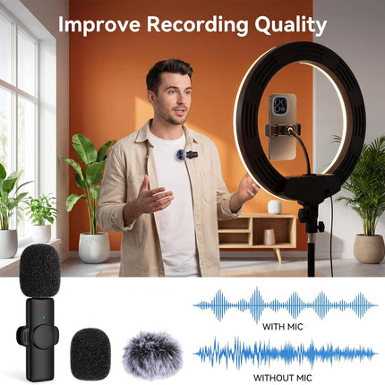 Microphone Cover, 8 PCS Mini Wireless Furry Mic Windscreen & Foam Cover Set Windproof Microphone Windscreen Wind Muff Foam Mic Covers for Lavalier Microphones, to Reduce Plosive Highlight the Vocals