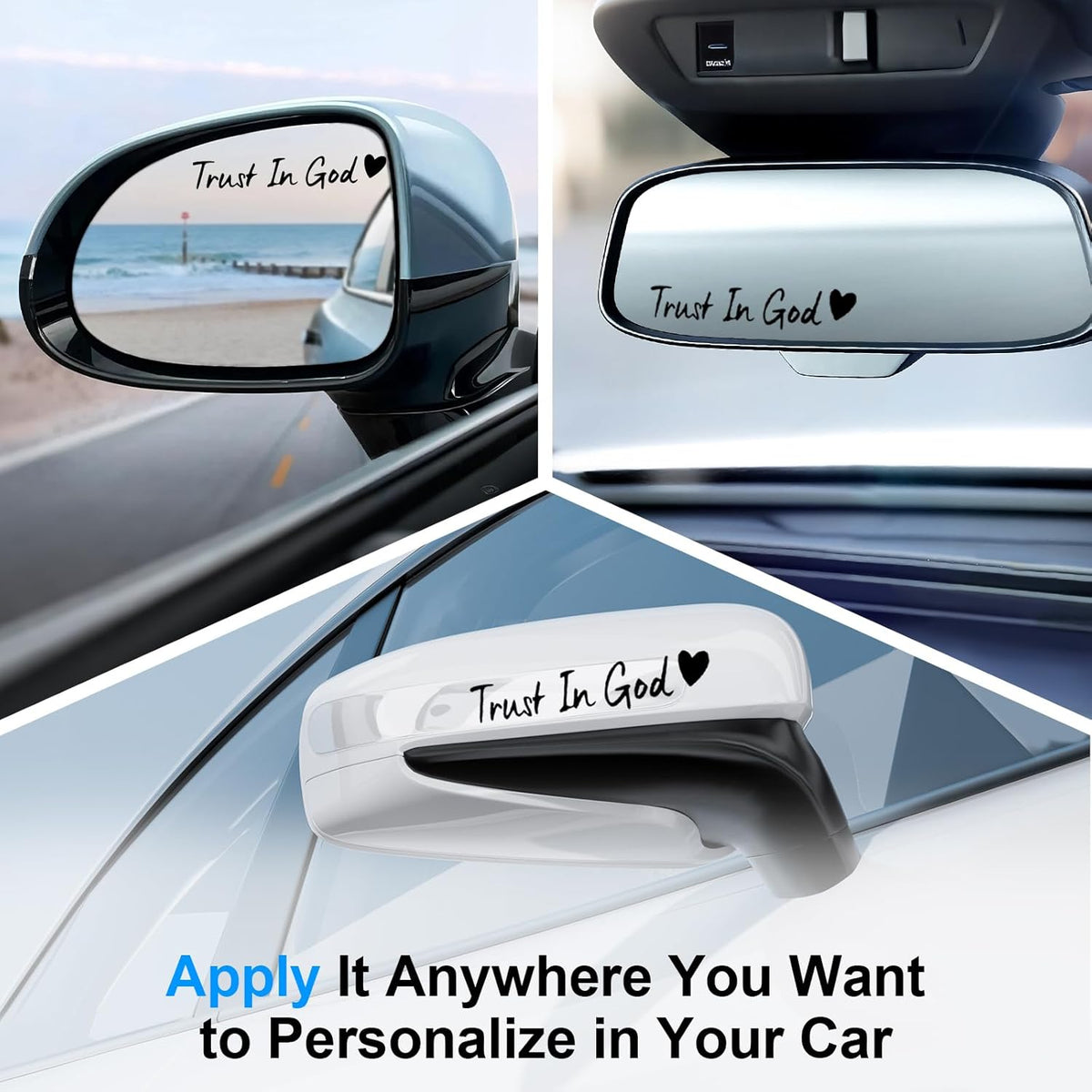4-Piece Black Trust in God Car Decal Set - photo 4